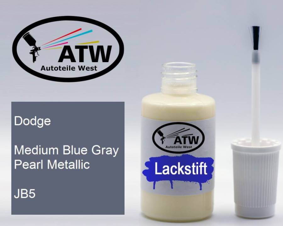 Dodge, Medium Blue Gray Pearl Metallic, JB5: 20ml Lackstift, von ATW Autoteile West.